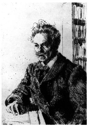 August Strindberg / Etching by Zorn