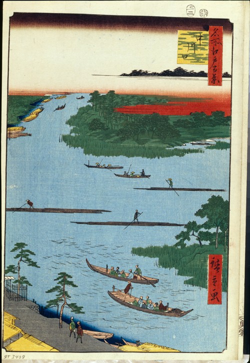 The mouth of the Nakagawa River (One Hundred Famous Views of Edo) from Ando oder Utagawa Hiroshige