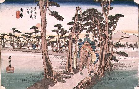 Fuji from Yoshiwara from 53 Stations of the Tokaido from Ando oder Utagawa Hiroshige