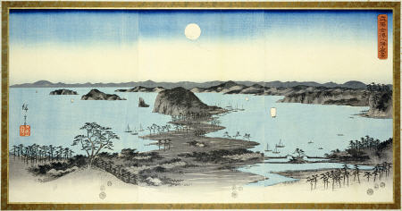 Night View Of Eight Excellent Sceneries Of Kanazawa In Musashi Province from Ando oder Utagawa Hiroshige