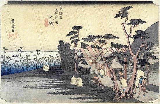 Oiso: Toraga Ame Shower, from the series ''53 Stations of the Tokaido Road'', 1834-35 from Ando oder Utagawa Hiroshige