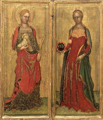 St. Agnes and St. Domitilla (tempera on panel) from Andrea  di Bonaiuto