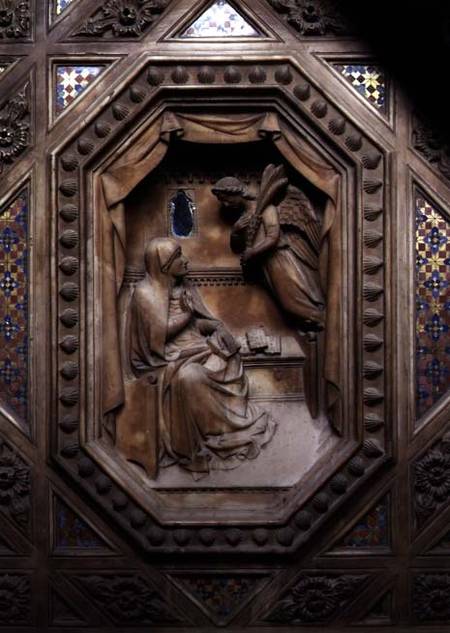 Tabernacle, detail of the Annunciation of the Virgin from Andrea di Cione Orcagna