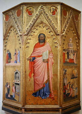 The 'St. Matthew and Scenes from the Life', altarpiece, detail of central panel, c.1367-70 (tempera from Andrea di Cione Orcagna