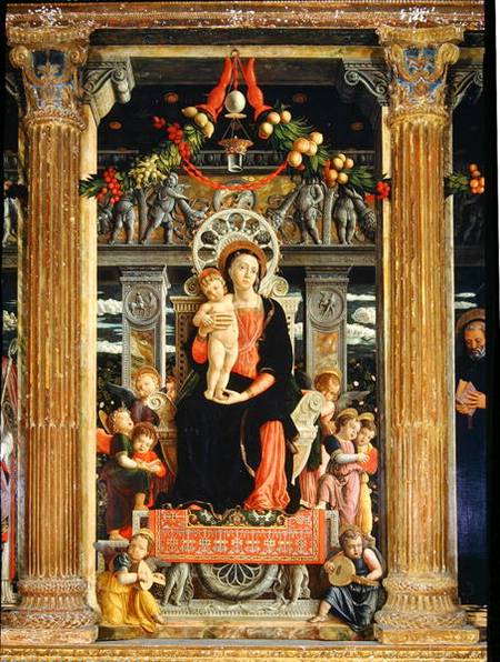 Virgin and Child with Angels, central panel from the Altarpiece of St. Zeno of Verona from Andrea Mantegna
