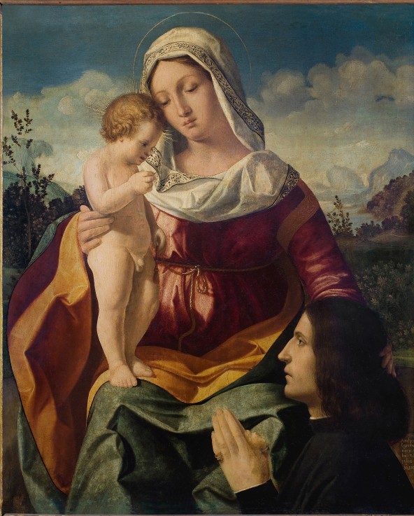 Virgin and child with a Donor from Andrea Previtali