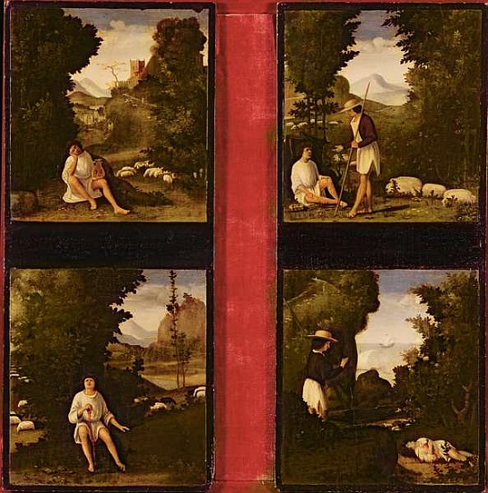 Scenes from Tebaldeo''s Eclogues, c.1505 from Andrea Previtali