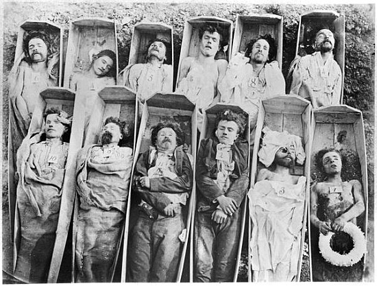 Communards in their coffins, c.1871 from Andre Adolphe Eugene Disderi