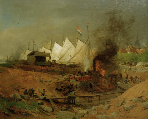 Hafenbaustelle from Andreas Achenbach