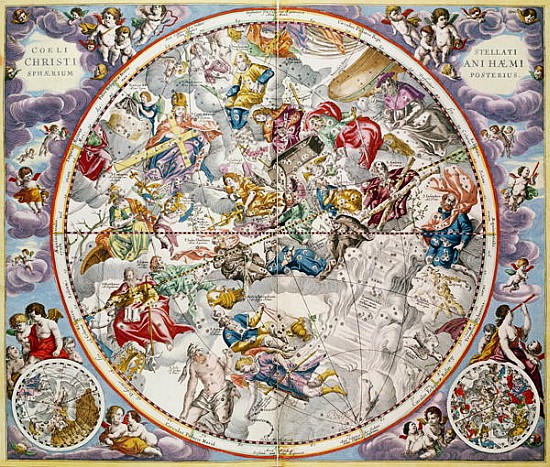 Map of the Christian Constellations as depicted Julius Schiller, from ''The Celestial Atlas, or The  from Andreas Cellarius