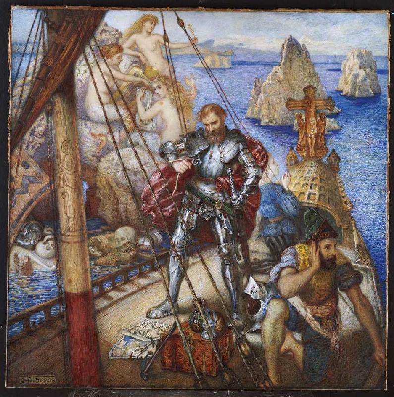 Die Insel der Sirenen, Odysseus bindet sich am Schiffsmast fest from Andrew Benjamin Donaldson
