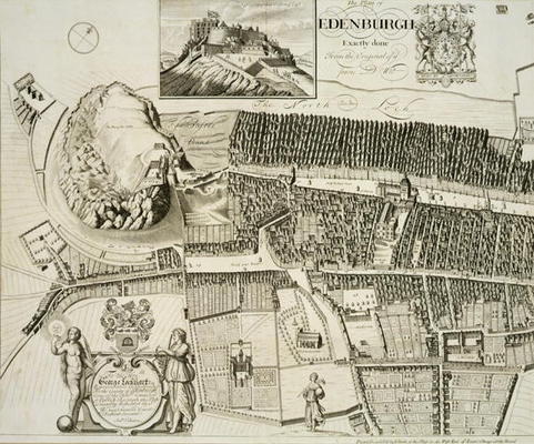 Plan of Edinburgh, pub. by John Smith (c.1652-1742) c.1710 (engraving) from Andrew Johnston