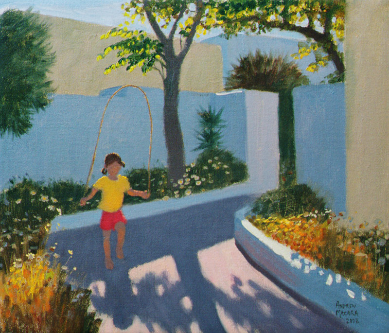Girl Skipping, Santorini, 2002 (oil on canvas)  from Andrew  Macara