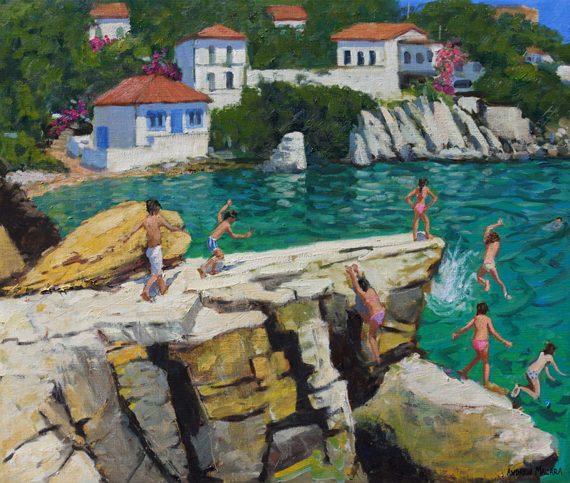 Jumping into the sea,Plates ,Skiathos from Andrew  Macara