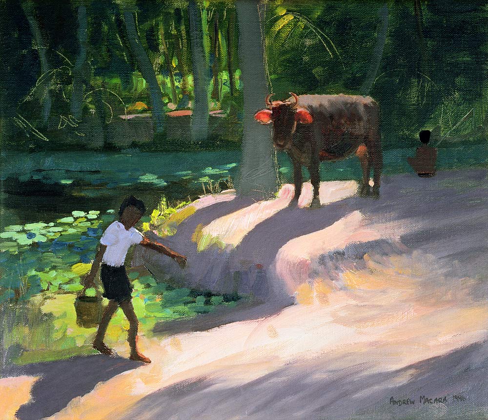 Kerala Backwaters, India, 1996 (oil on canvas)  from Andrew  Macara