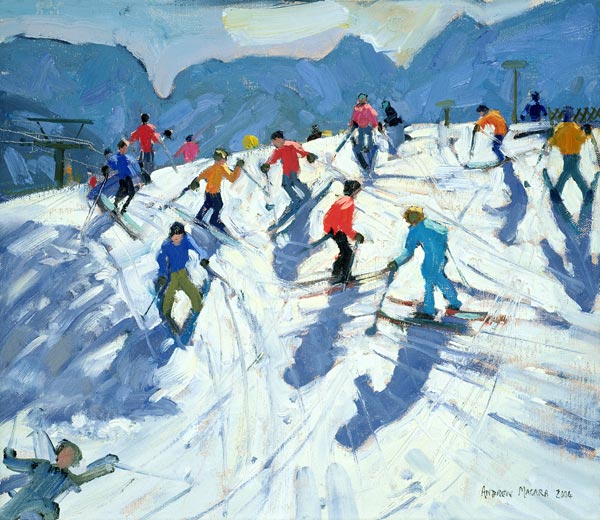 Busy Ski Slope, Lofer, 2004 (oil on canvas)  from Andrew  Macara