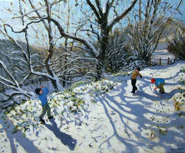 Snowball fight, Derbyshire from Andrew  Macara