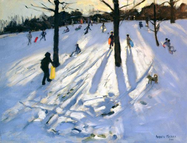 Snow, Rykneld Park, Derby, 2001 (oil on canvas) 