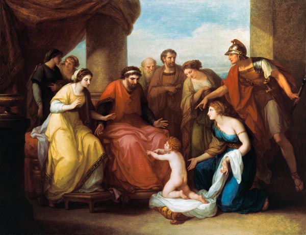 Der junge Pyrrhus bittet den illyrischen König Glaukias und seine Gemahlin um Zuflucht from Angelica Kauffmann