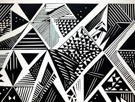 Moderne Geometrie in Schwarz-Weiß Künstlerische Dreiecke und faszinierende Textur