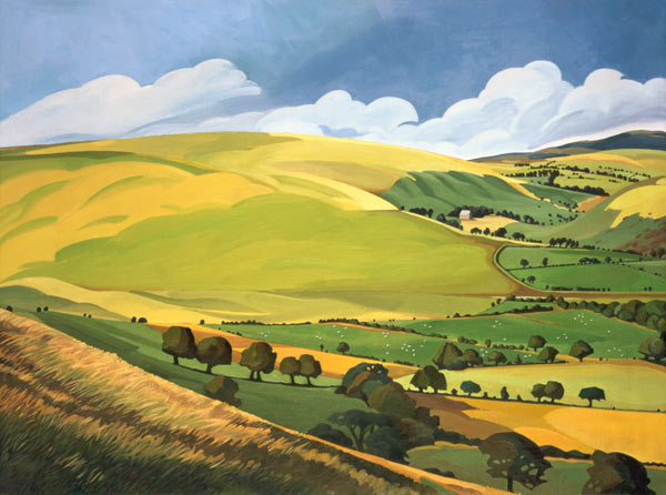 Small Green Valley, Wales (oil on canvas)  from Anna  Teasdale