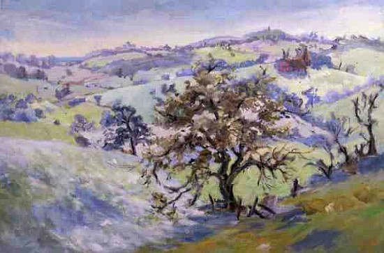 From Udimore Towards Peasmarch, Sussex, in winter (oil on canvas)  from Anne  Durham
