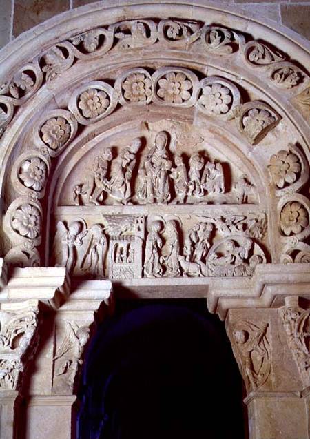The Childhood of Christ, Tympanum of Right Portal,from the Nave from Anonym Romanisch
