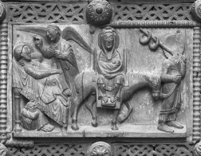 Kapitoltüre, Traum des Josephs und Flucht nach Ägypten from Anonym Romanisch