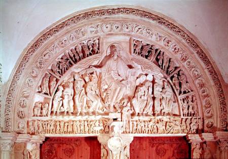 The Pentecost, from the tympanum of the central portal from Anonym Romanisch
