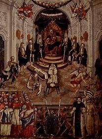 Aula mortis funesta. Barockes Bild mit Totengerippen aus Kloster Ranshofen