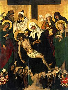 Beweinung Christi unter dem Kreuz Epitaph für Banka und Hedwig Czach aus... from Anonym (Breslauer Maler)