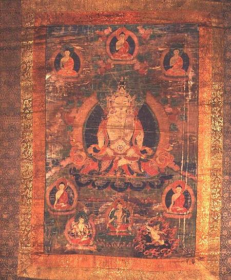 1965.10 Thangka of Vairochana's emanation Sarvavid with Eight Figures from Anonymous