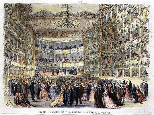 A Masked Ball at the Fenice Theatre, Venice, 19th century from Anonymous