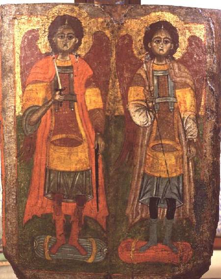 Archangels Michael and Gabriel, Byzantine icon,early period from Anonymous