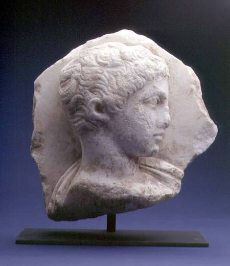 Attic relief fragment depicting the bust of a male youth in profileGreek from Anonymous