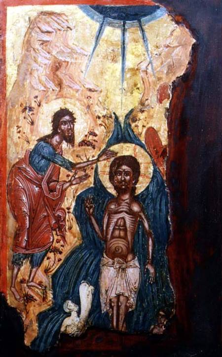 The Baptism of Christ (fragment of)Macedonian icon from Anonymous
