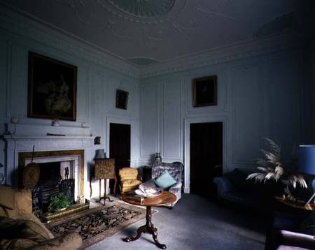 Belle Isle, Windermere: the drawing room with its neo-classical frieze of musical instruments from Anonymous