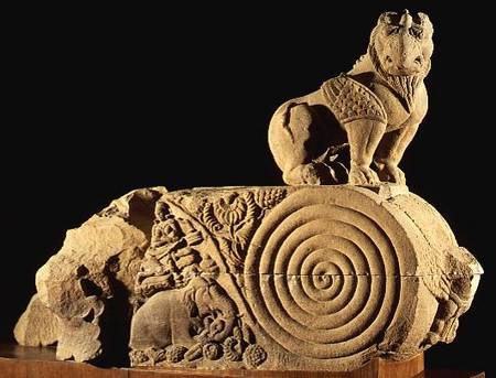 Buff sandstone architrave with griffin, Sanchi,MP from Anonymous