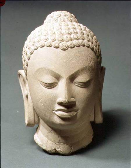 Buff sandstone head of the BuddhaSarnath from Anonymous