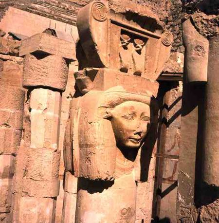 Capital depicting Hathor from the shrine of the goddess in the terraced temple of Queen Hatshepsut, from Anonymous