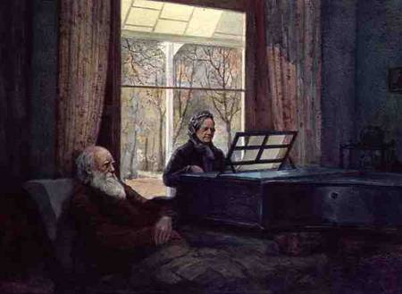 Charles Darwin and his wife at the Piano from Anonymous