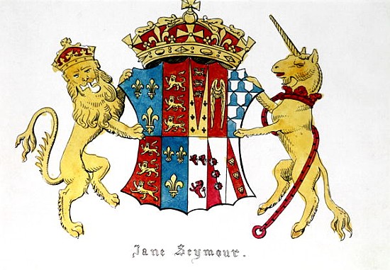 Coat of Arms of Jane Seymour (c.1509-37), third wife of King Henry VIII of England (1491-1547) from Anonymous