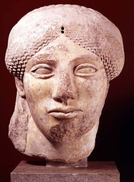 Colossal head of a Goddess, probably late Archaic to early Classical,Greek from Anonymous