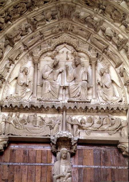 The Coronation of the Virgintympanum of the central portal of the north transept from Anonymous