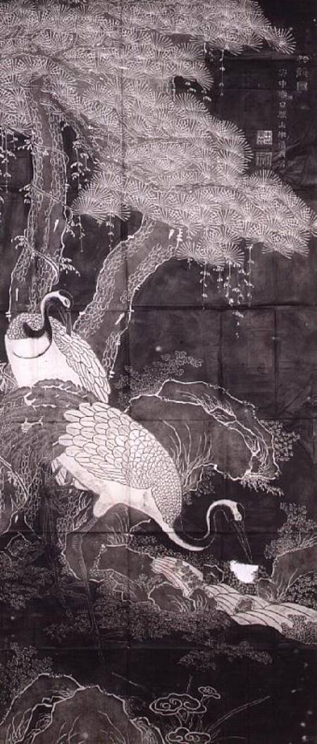 Cranes and pine trees by Chu Chi-i, the subject is a popular Taoist symbol of the long life that is from Anonymous