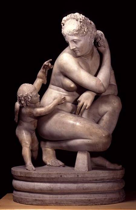 Crouching Venus with CupidRoman copy after the Hellenistic original from Anonymous