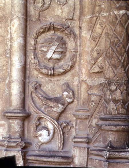 Detail of a dog, from the Cloisters,Manueline Gothic from Anonymous