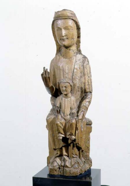 Enthroned Madonna and Child, sculpture,Catalan from Anonymous