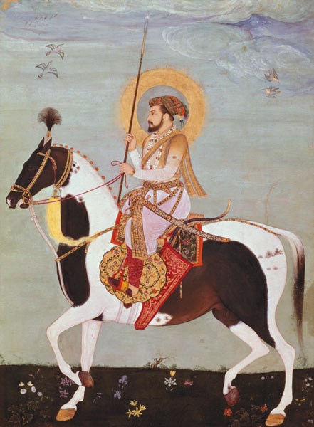 Equestrian portrait of Shah Jahan (1592-1666), 5th Mogul Emperor of Hindustan,Indian from Anonymous