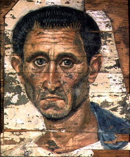 Fayum portrait of a man in a blue cloakTrajanic from Anonymous